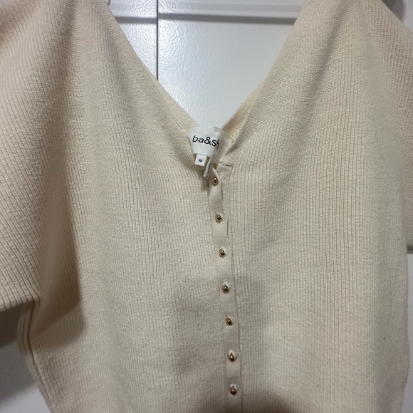 ba&sh Cream Button-Up Cardigan - Picture 2 of 2
